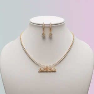 Crystal Gold Necklace Set